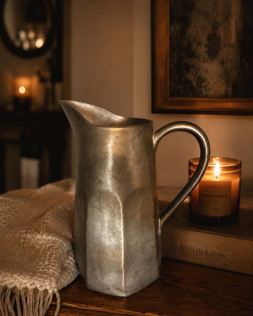 Leanne Ford for Crate & Barrel Terracotta Pitcher with Metallic Finish